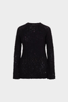 Wool bouclé long fitted sweater