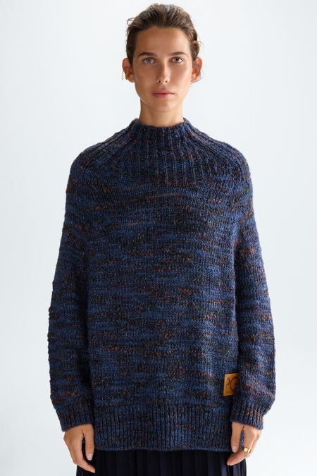FLAKE YARN THICK KNIT OVERSIZE SWEATER