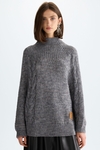 Funnel neck mohair Lurex oversize sweater