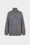 Funnel neck mohair Lurex oversize sweater