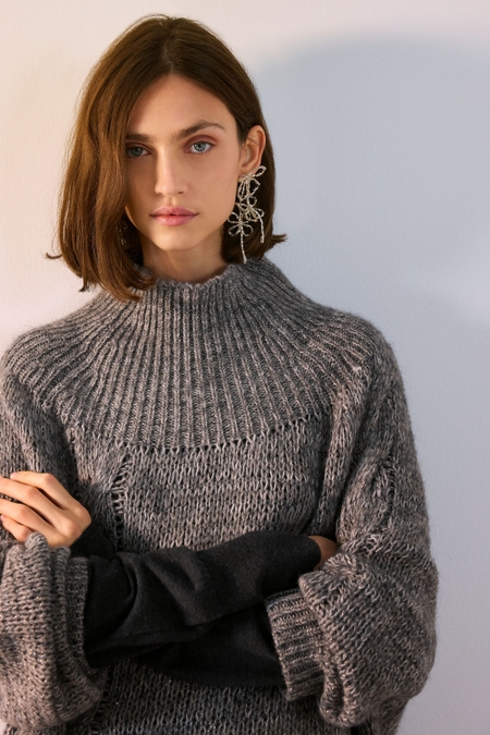 JERSEY OVERSIZE MOHAIR LÚREX CUELLO CHIMENEA