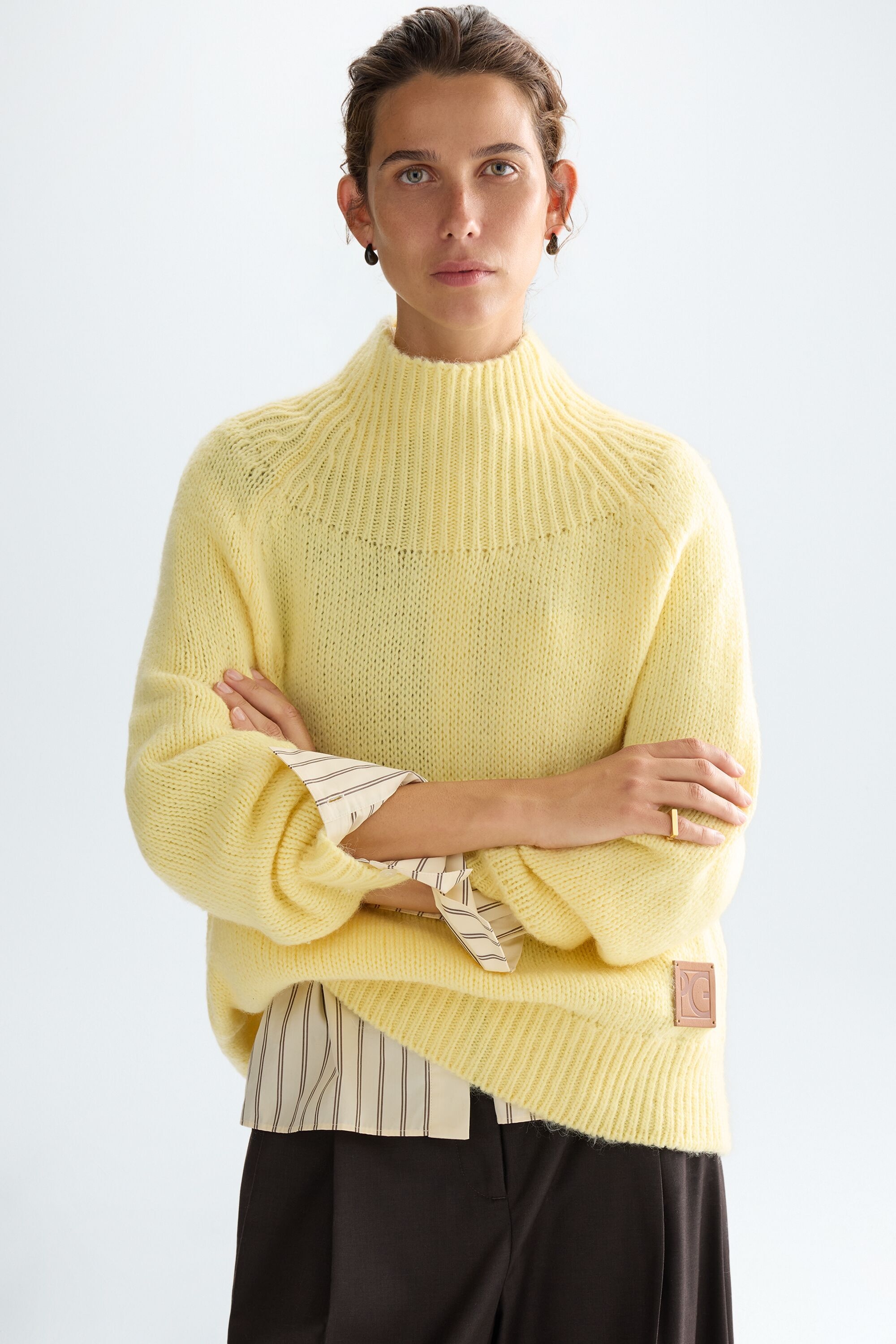 Funnel neck mohair oversize sweater