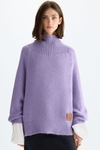 Funnel neck mohair oversize sweater