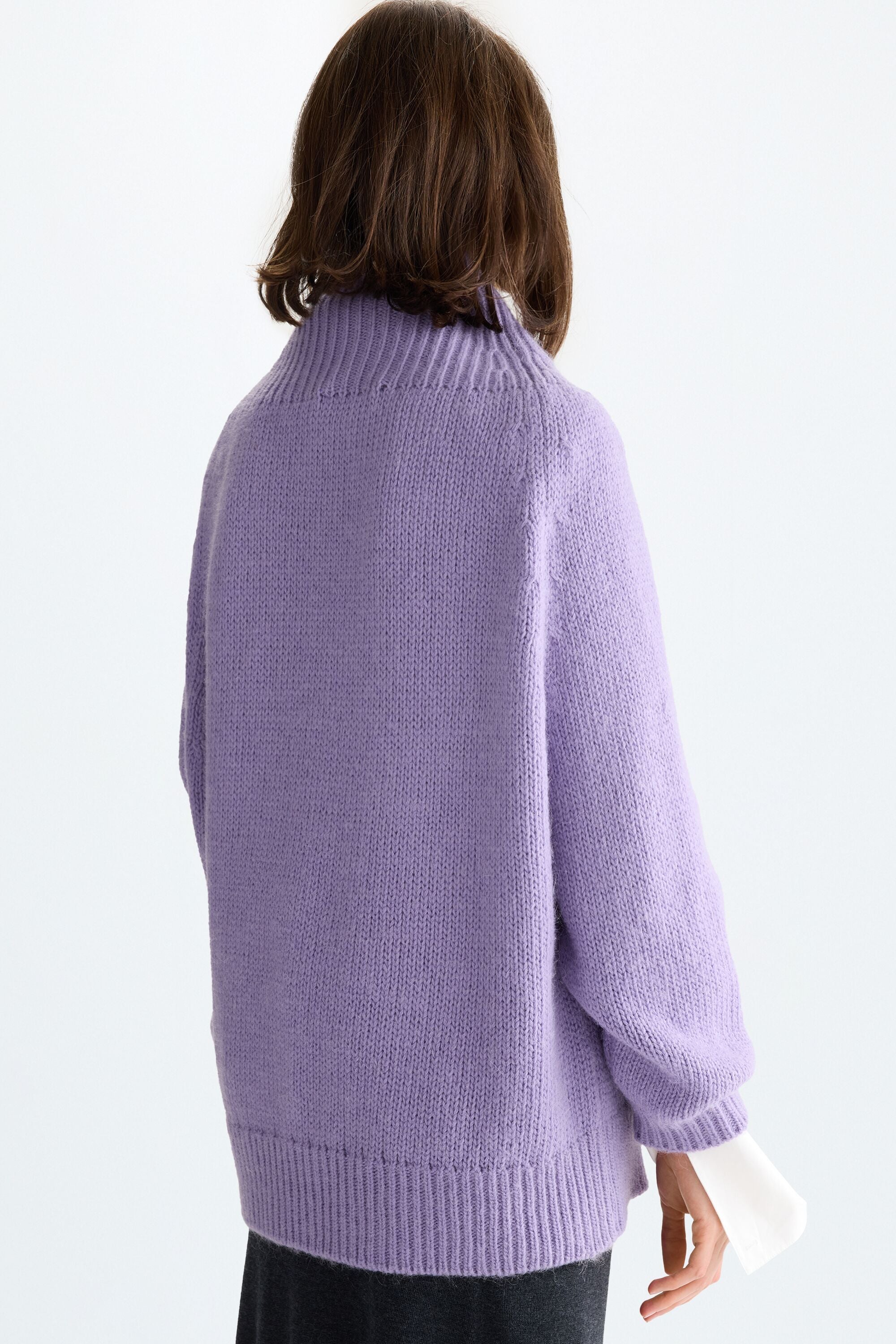 Funnel neck mohair oversize sweater purple - Purificacion Garcia