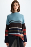 Striped wool straight-fit mock-neck sweater