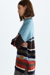 Striped wool straight-fit mock-neck sweater