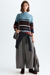 Striped wool straight-fit mock-neck sweater