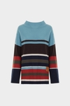 Striped wool straight-fit mock-neck sweater