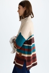 Striped wool straight-fit mock-neck sweater