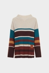 Striped wool straight-fit mock-neck sweater