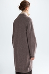 Carded wool oversize long cardigan
