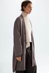 Carded wool oversize long cardigan
