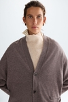 Carded wool oversize long cardigan