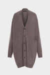 Carded wool oversize long cardigan