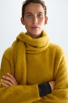 Mohair short sweater with detachable scarf