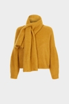 Mohair short sweater with detachable scarf