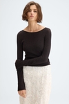 Metallic stretch-knit fitted sweater