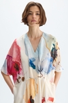 Vestido midi oversize twill estampado