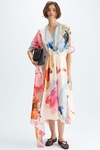 Vestido midi oversize twill estampado