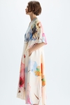 Vestido midi oversize twill estampado