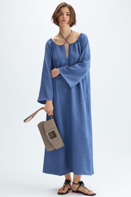 LINEN OVERSIZE LONG DRESS