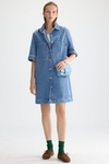 Denim straight-fit short dress
