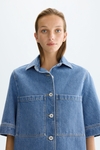 Denim straight-fit short dress