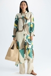Print cupro shirt dress