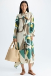 Print cupro shirt dress