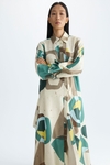 Print cupro shirt dress