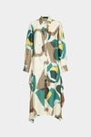 Print cupro shirt dress