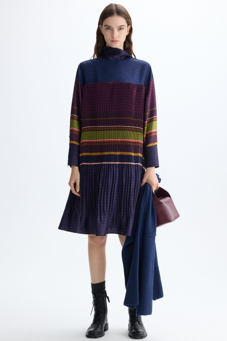 MILRAYAS PRINT TWILL A-LINE DRESS