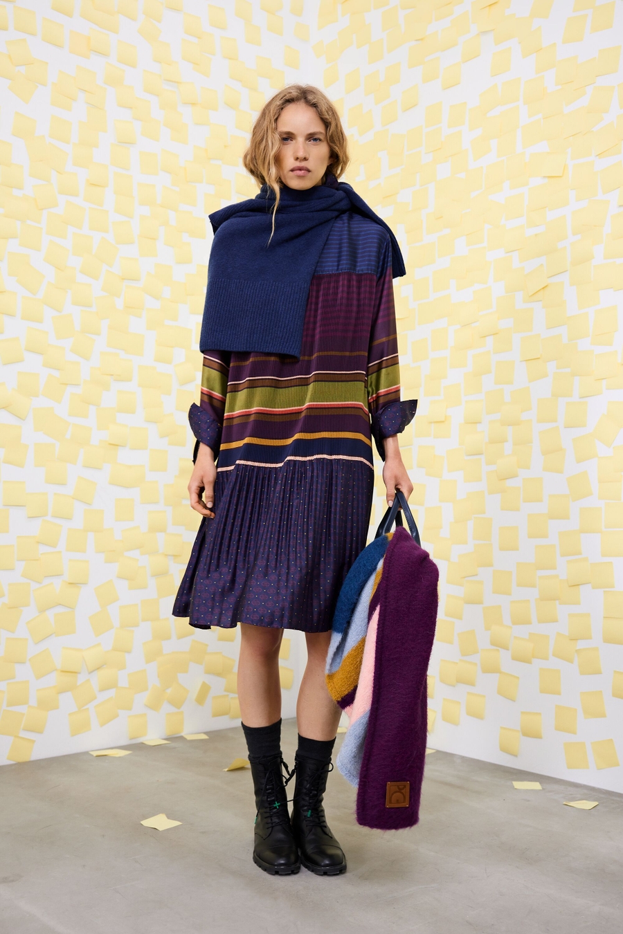 MILRAYAS PRINT TWILL A-LINE DRESS