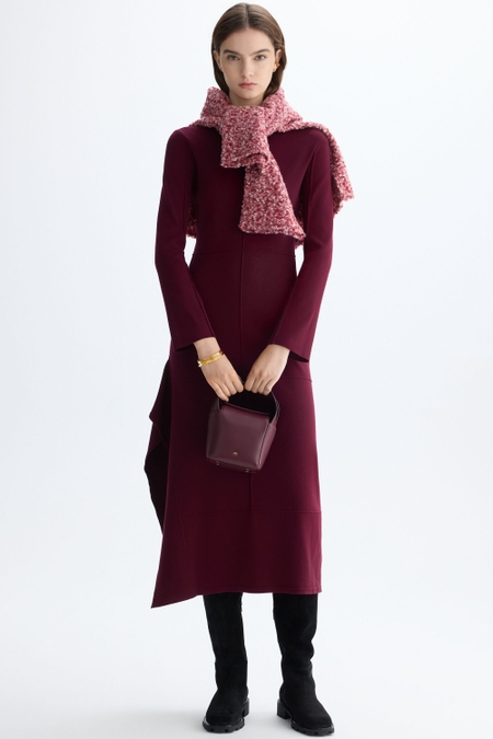 STRETCH KNIT MIDI DRESS
