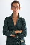 Ocho jacquard wrap dress