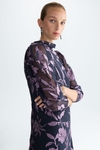 Floral fil coupé fitted dress