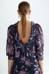 Floral fil coupé fitted dress