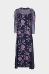 Floral fil coupé fitted dress