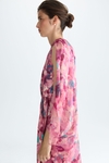 Vestido midi chiffon estampado Fleur de Camouflage