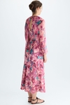 Vestido midi chiffon estampado Fleur de Camouflage