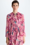 Vestido midi chiffon estampado Fleur de Camouflage