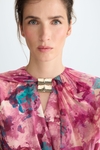 Vestido midi chiffon estampado Fleur de Camouflage