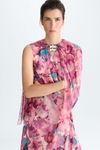 Vestido midi chiffon estampado Fleur de Camouflage