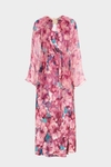 Vestido midi chiffon estampado Fleur de Camouflage