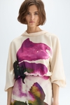 Print twill mermaid dress