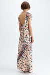 Print twill fitted midi dress