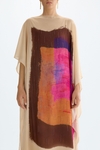 Print georgette kaftan dress