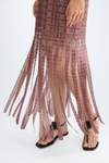 Fringed sequinned guipure straight-fit dress