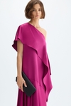 Satin asymmetric A-line dress