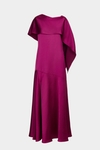 Satin asymmetric A-line dress